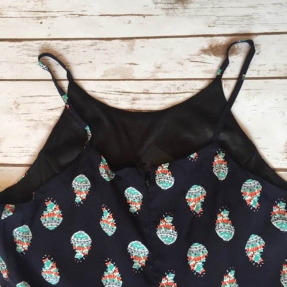 Navy & Mint Spaghetti Strap Romper - Picture 8 of 8